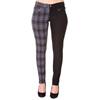 Banned - HALF BLACK HALF CHECK Skinny fit broek - Zwart/Grijs Product image